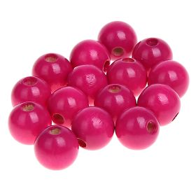 Holzperlen 12mm • 25 Stück 'dunkelpink' 164 auf Lager