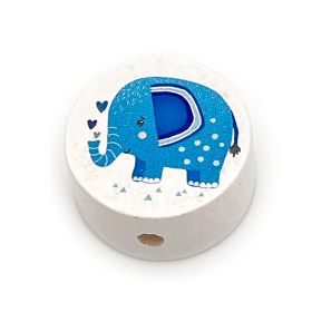 Motivperle Elefant (Scheibe weiß) 'blau' 97 auf Lager