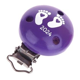 Pacifier clip baby feet 2024 'purple' 22 in stock 