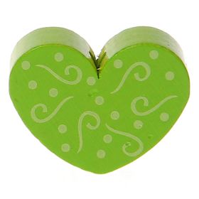 Scroll heart motif bead 'yellow-green' 1910 in stock 