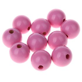 Wooden beads 15mm - 10 pieces 'baby pink' 984 in stock 