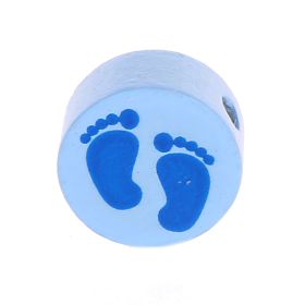 Motivperle Babyfüße Mini-Scheibe 'hellblau' 96 auf Lager