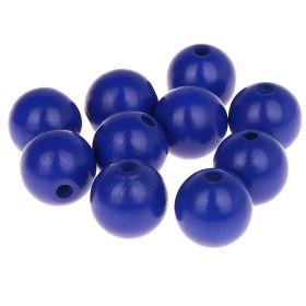 Wooden beads 18mm - 10 pieces 'dark blue' 354 in stock 