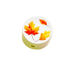 Motivperle Herbstblätter 'white' 92 in stock 