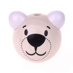 3D bear motif bead 'white' 301 in stock 