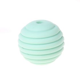 Silicone grooved bead Ø15mm 'mint' 23 in stock 