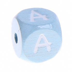 Buchstabenperlen babyblau 10x10mm 'A' 1744 auf Lager