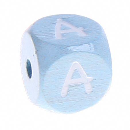 Buchstabenperlen babyblau 10x10mm 'A' 2027 auf Lager