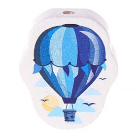 Hot air balloon motif bead 'blue' 33 in stock 