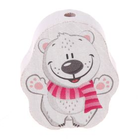 Polar bear motif bead 'Scarf pink' 60 in stock 