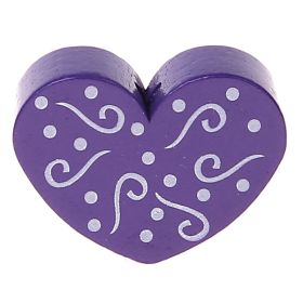 Scroll heart motif bead 'purple' 1026 in stock 