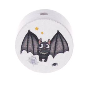 Motif bead disc bat 'white' 3 in stock 