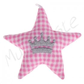 Fabric star with motif 'Crown-pink' 0 in stock 