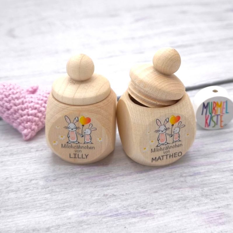 Personalisierte Milchzahndose Mit Namen - Holz Aufbewahrung Pferd Design Für Zahnfee