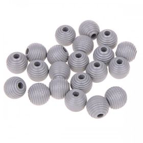 Grooved beads 10mm - 25 pieces 'light gray' 48 in stock 