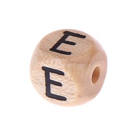 Letter beads letter cube wood embossed 10mm 'E' 1877 in stock 