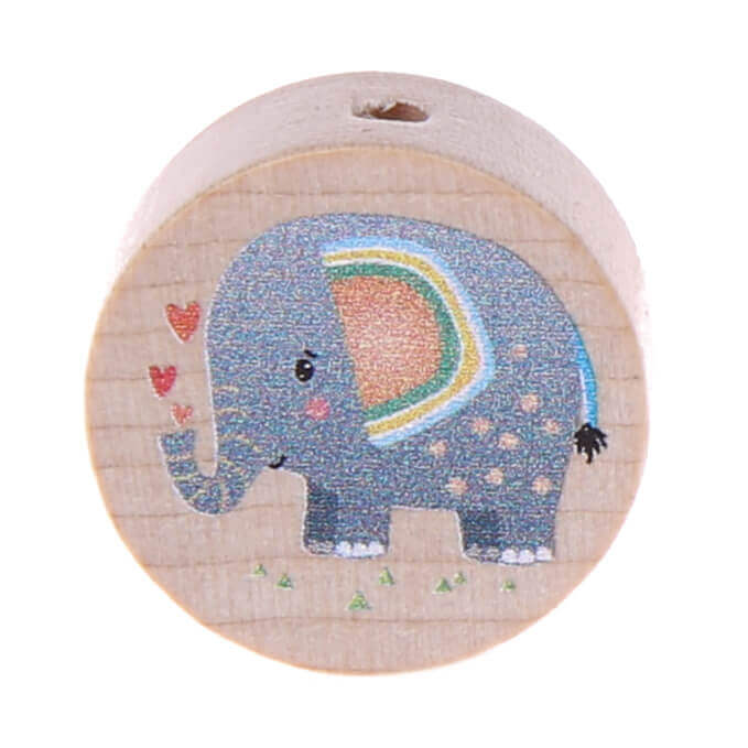 Motivperle Elefant (Scheibe) 'grau' 14 auf Lager
