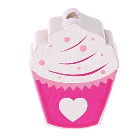 Cupcake motif bead 'dark pink' 467 in stock 