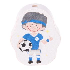 Footballer motif bead 'blue' 44 in stock 