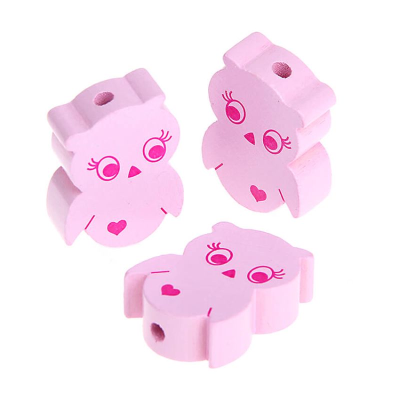 Motivperle Eule Abverkauf 10 Stück 'rosa' 120 auf Lager