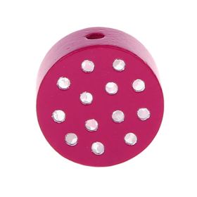 Motivperle Scheibe Glitzerpunkte 'dunkelpink' 664 auf Lager