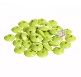 Linsen-Perlen Holzlinsen 10mm • 50 Stück 'lemon' 148 auf Lager