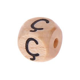 Letter beads letter cube wood embossed 10mm 'Ç' 100 in stock 