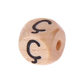Buchstabenperlen Buchstabenwürfel Holz geprägt 10mm 'Ç' 81 auf Lager