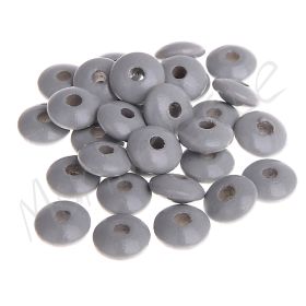 Linsen-Perlen Holzlinsen 10mm • 50 Stück 'hellgrau' 130 auf Lager