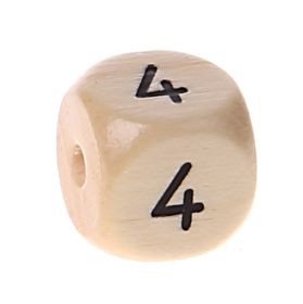 Zahlenperlen 10 mm geprägt '4' 78 auf Lager
