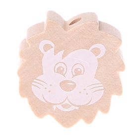 Lion motif bead - vertical hole 'nature' 233 in stock 