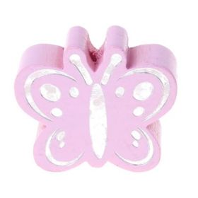 Motivperle Schmetterling Glitzer 'rosa' 304 auf Lager
