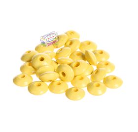 Wooden lenses 10mm - 50 pieces 'pastel yellow' 172 in stock 