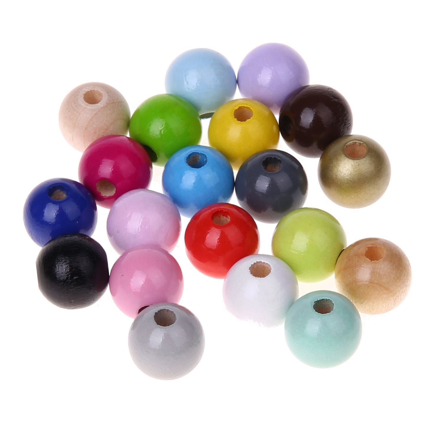 100 Bunte Holzperlen, 12 Mm Durchmesser – Bastelperlen Zum Auffädeln Für DIY Schmuck