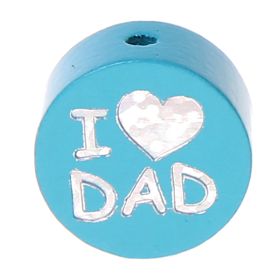 Wendemotiv-Perle I Love MOM / DAD 'helltürkis' 428 auf Lager