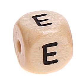 Letter cube wood embossed 10 mm 'E' 0 in stock 