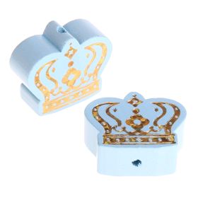 Motivperle Königskrone Gold Glitzer 'babyblau' 146 auf Lager