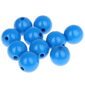 Holzperlen 18mm • 10 Stück 'mittelblau' 268 auf Lager