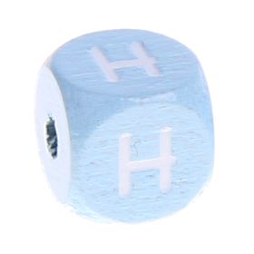 Buchstabenperlen babyblau 10x10mm 'H' 492 auf Lager