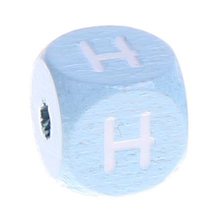 Buchstabenperlen babyblau 10x10mm 'H' 582 auf Lager