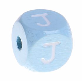 Buchstabenperlen babyblau 10x10mm 'J' 683 auf Lager