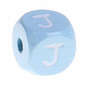 Buchstabenperlen babyblau 10x10mm 'J' 651 auf Lager