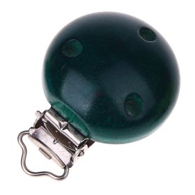 Holzclip / Schnullerclip Ø35mm 'dunkelgrün' 456 auf Lager