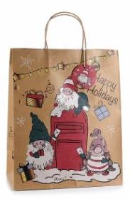 Große Geschenktüte Zwerge Weihnachten 'Happy Holidays' 19 auf Lager