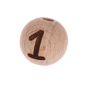 Letter beads 12mm with laser engraving - drilled vertically '1' 8 in stock 