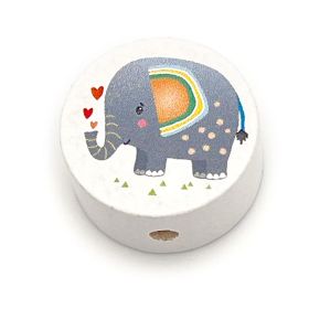 Motivperle Elefant (Scheibe weiß) 'grau' 157 auf Lager