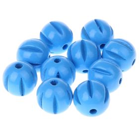 Längsrillenperlen 14mm • 10 Stück 'skyblau' 90 auf Lager