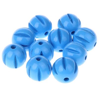 Längsrillenperlen 14mm • 15 Stück 'skyblau' 93 auf Lager