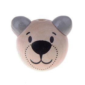 3D bear motif bead 'light gray' 589 in stock 