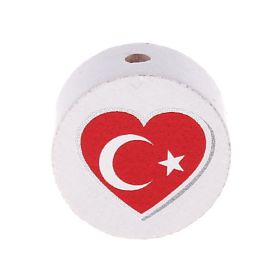 Motivperle Scheibe Flagge Herz 'Türkei' 249 auf Lager